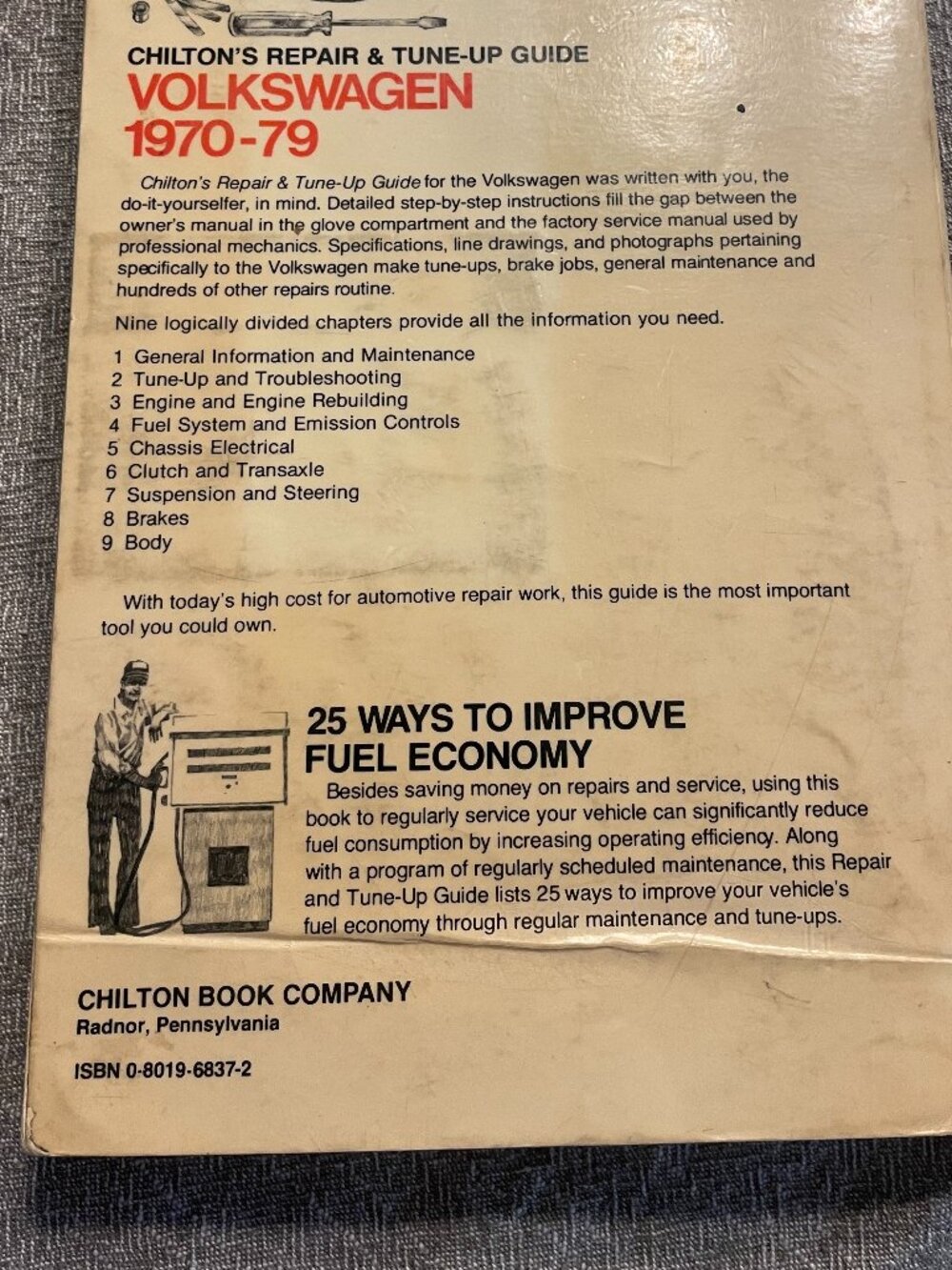 Chilton's Repair and Tune Up Guide Volkswagen 1970-1979 Vintage Book - Picture 7 of 8